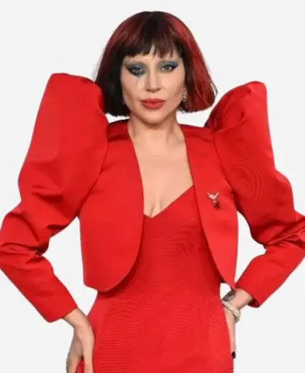 Lady Gaga Red Coat