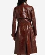 Mabel Mora Tv Series Only Murders in the Building Season-04 Selena Gomez Brown Crocodile Coat