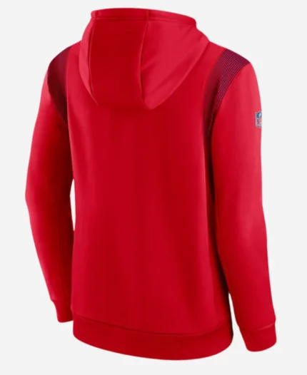 Men NFL Buffalo Bills Sideline Red Pullover Hoodie