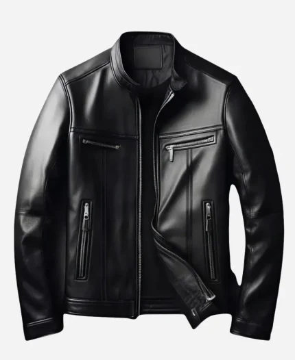 Mens Custom Skeleton Design Bachelorette Party Leather Jacket
