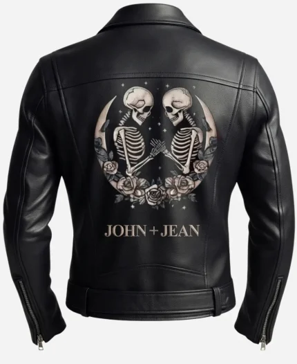 Skeleton Design Leather Jacket