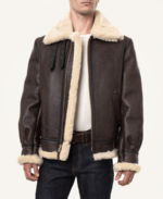 Men’s Sheepskin B3 Shearling Brown Bomber Jacket