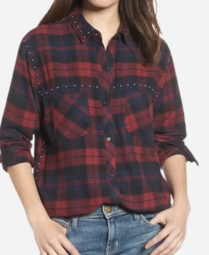 Monica Dutton Yellowstone S03 Red Checkered Shirt