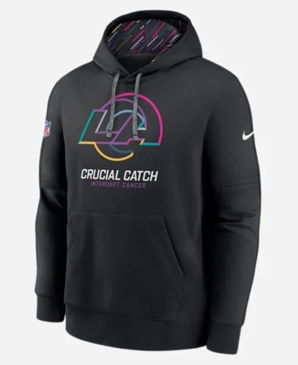 NFL 2024 Los Angeles Rams Nike Black Crucial Catch Club Pullover Hoodie