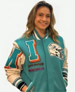 NFL 2024 Miami Dolphins Mashup Logo Fernanda Gentil Varsity Jacket