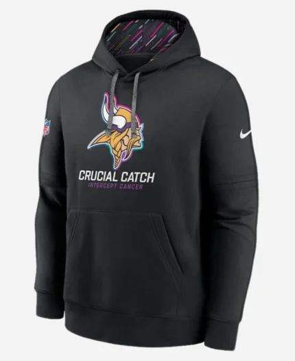 NFL 2024 Minnesota Vikings Nike Black Crucial Catch Club Pullover Hoodie