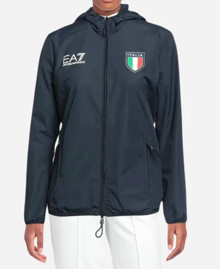 Olympics 2024 Paris Italia Team Black Hooded Jacket