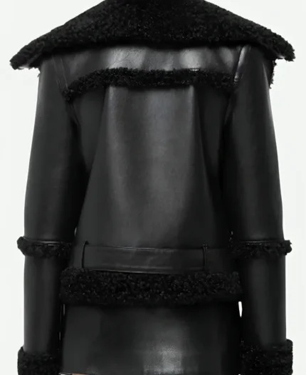 Only Murders S4 Selena Gomez Black Leather Jacket Back