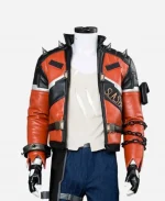 Overwatch Slasher 76 Black and Orange Biker Leather Jacket