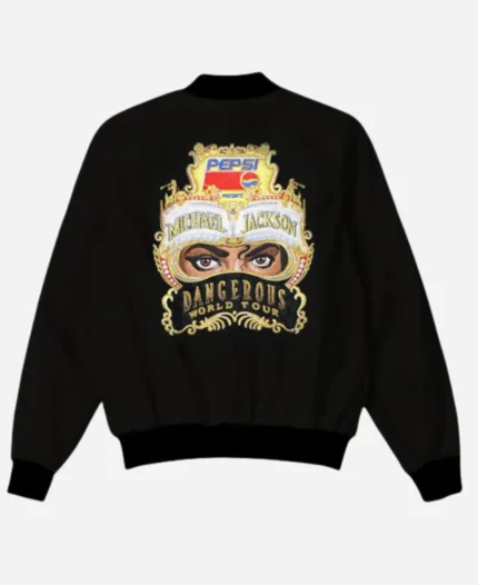 Pepsi X Michael Jackson Dangerous World Tour Black Bomber Jacket