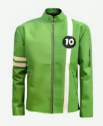 Ryan Kelley Ben 10 Alien Swarm Green Leather Jacket