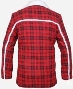 Ryan Reynolds Deadpool Wade Wilson Checkered Shearling Flannel Cotton Jacket