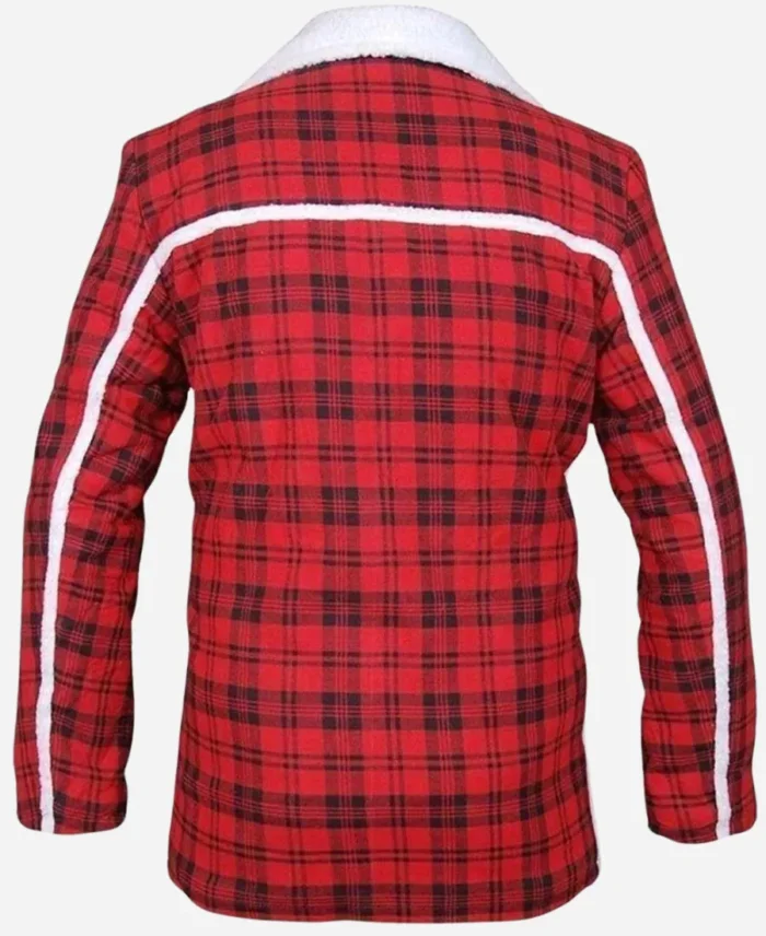 Ryan Reynolds Deadpool Wade Wilson Checkered Shearling Flannel Cotton Jacket