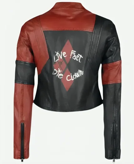 Suicide Squad 2 Harley Quinn Live Fast Die Clown Jacket Back
