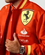 Team Scuderia Ferrari F1 Puma Edition 2024 Carlos Sainz Red Varsity Jacket