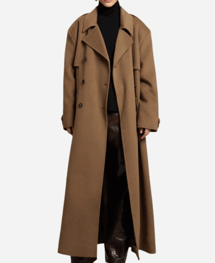 Telluride Festival 2024 Selena Gomez Nicola Oversized Camel Brown Trench Coat