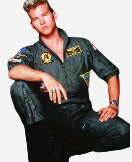 Top Gun Val Kilmer Green Uniform Flight Jumpsuit