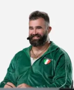 Unisex 2024 Jason Kelce Italia Velvet Green Tracksuit