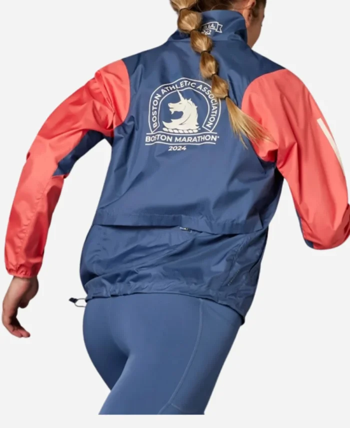 Unisex Boston Marathon 2024 Celebration Blue And Orange Jacket