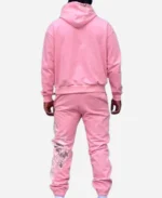 Unisex Gateway Luxury Hooded Skully Pink Tracksuit Back