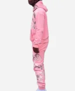 Unisex Gateway Luxury Hooded Skully Pink Tracksuit Side