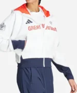 Unisex Paris Olympics 2024 Team GB White Hooded Jacket