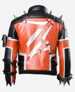 Video Game Overwatch Slasher 76 Halloween Biker Black And Orange Jacket