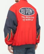 Vintage 90s Jeff Gordon DuPont Red Nascar Racing Flames Jacket Back