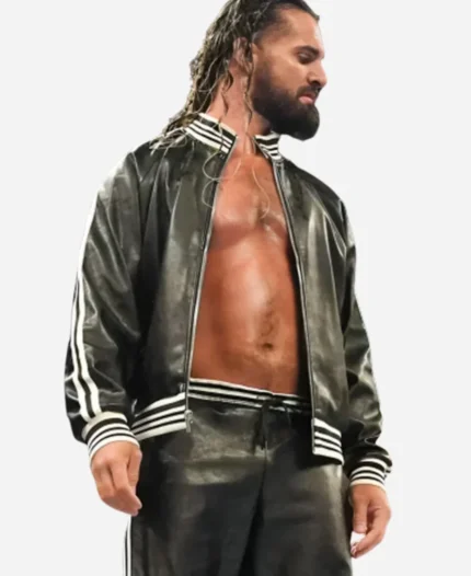 WWE Raw 2024 Seth Rollins Leather Bomber Jacket