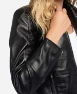 Womens Black Leather Jacket 02