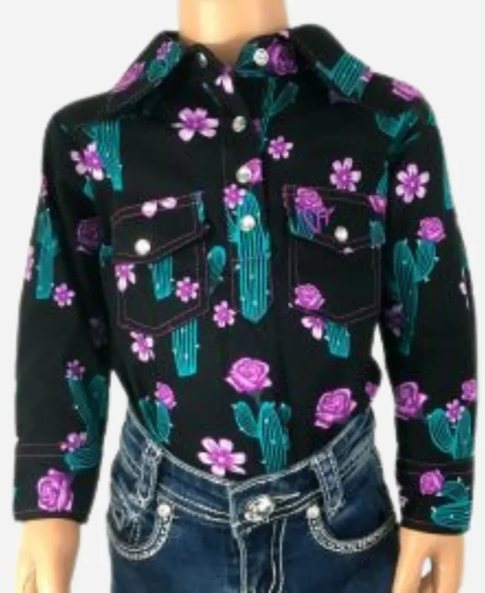 Yellowstone S03 Mia Dutton Black Floral Shirt