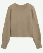 Yellowstone S04 Beth Dutton Beige Puff Sleeves Sweater