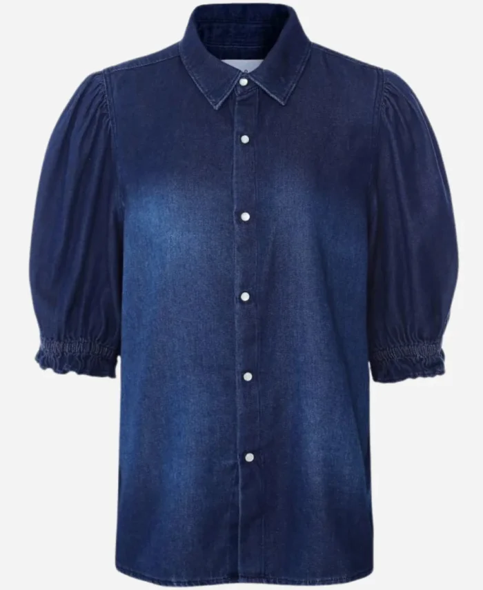 Yellowstone S04 Beth Dutton Denim Puff Sleeve Shirt