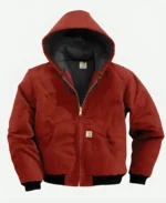 Yellowstone S04 Jimmy Hurdstrom Red Hooded Bomber Jacket