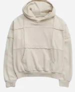 Aerie Sherpa Patchwork Oversized Pullover White Hoodie