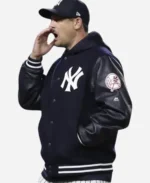 Aaron Boone New York Yankees Blue and Black Varsity Jacket For Sale