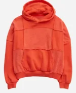 Aerie Sherpa Patchwork Oversized Orange Hoodie Front