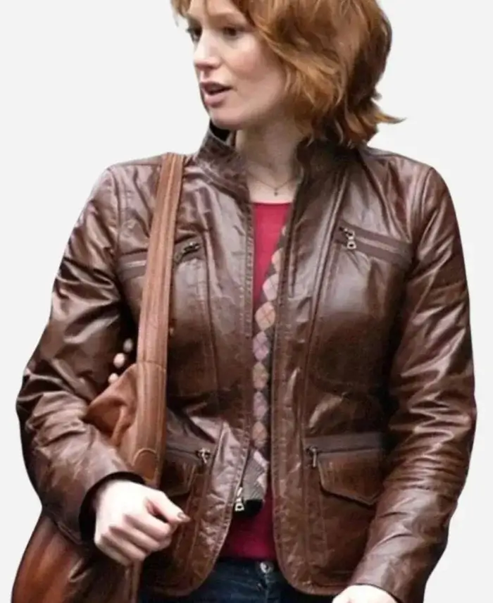 Alicia Witt Movie 88 Minutes Kim Cummings Brown Leather Jacket Jacket