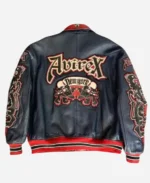 Archive Avirex New York Dragons Black and Red Leather Jacket