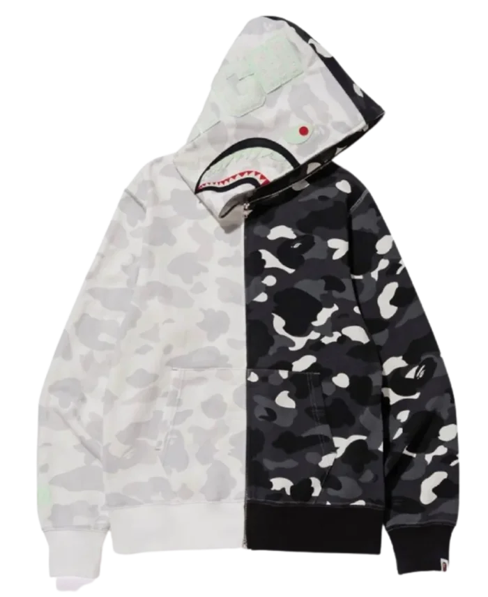 BAPE City Camo Half Shark Full Zip Hoodie