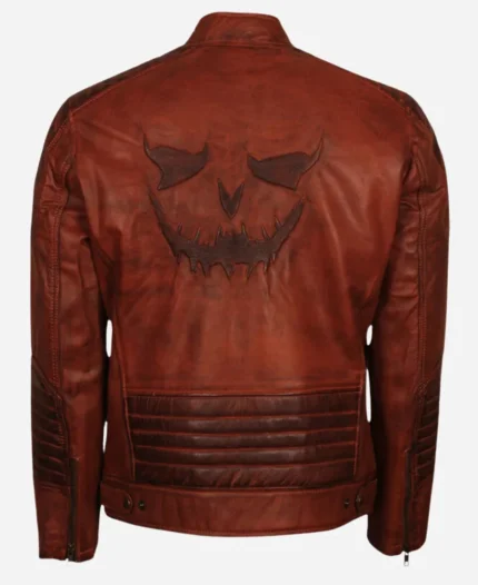 Batman The Killing Joke Scarecrow Leather Brown Jacket 