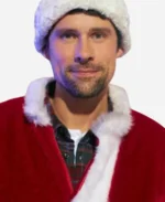 Benjamin Hollingsworth Movie The Santa Summit 2023 Red Shearling Jacket