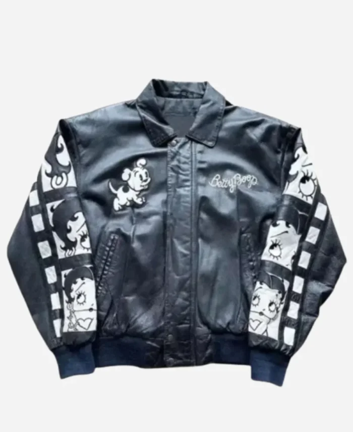 Betty Boop Vintage Black Leather Jacket