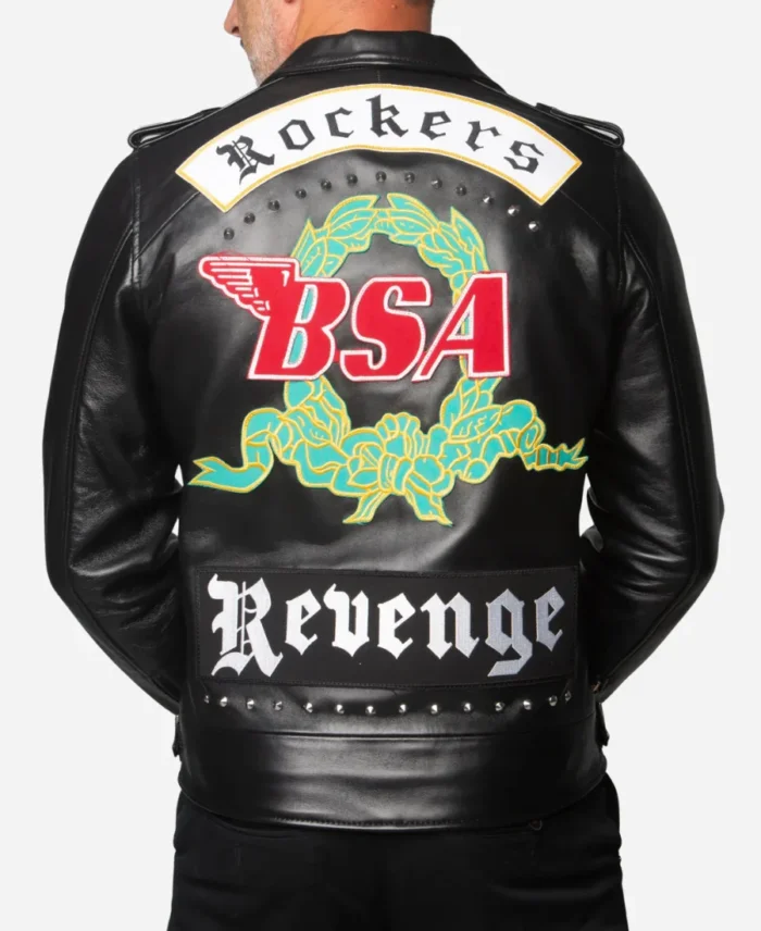 Biker Style Rockers Revenge BSA George Michael Black Leather Jacket