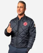 Chicago Fire Pilot Taylor Kinney Quilted Blue Jacket