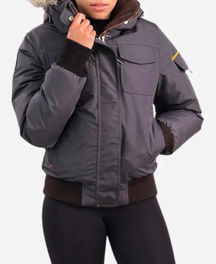 Chicago PD S09 Hailey Upton Grey Puffer Jacket