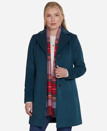  Christa Taylor Christmas on Windmill Way Mia Meijer Teal Blue Long Coat