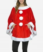 Women Christmas Santa Red Cape Poncho