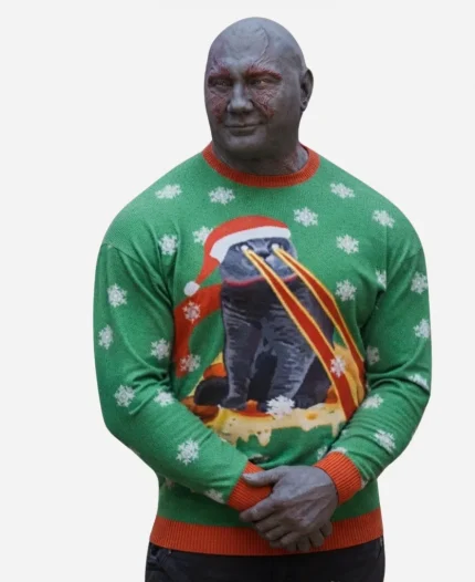 Dave Bautista Movie The Guardians of the Galaxy Holiday Special Drax Christmas Green Sweater