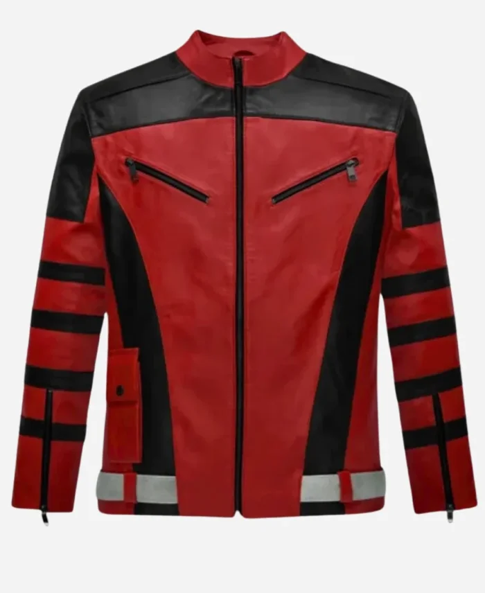 Dwayne Johnson Movie Red One 2024 Callum Drift Green and Red Leather Jacket